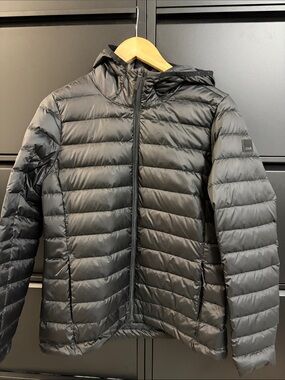 Lole Black Quilted Hooded Puffer Jacket